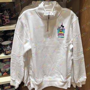 Disneyland 2026 Mickey Mouse Castle Quarter Zip Up Pullover Sweatshirt